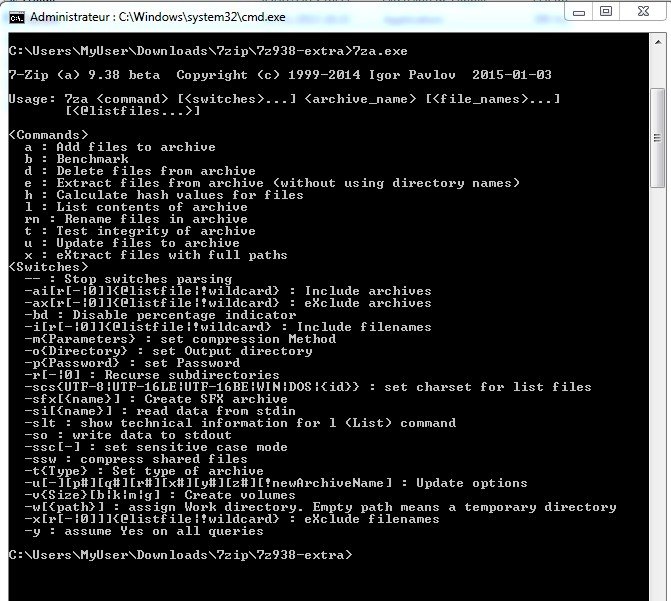TUTOS.EU : Faire une archive avec 7zip en ligne de commande qui ...