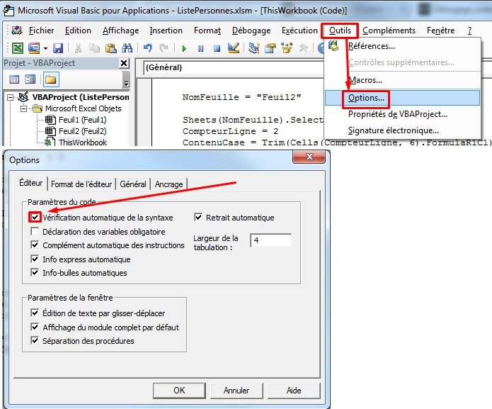 Tutos eu d sactiver le popup d alerte sous l diteur de macro d