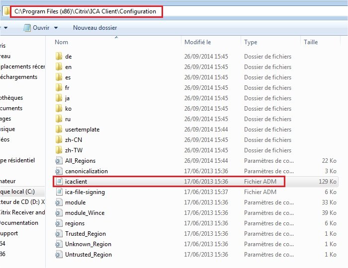 TUTOS.EU Paramétrer le Citrix Receiver V4.1 via clé de registre